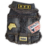 Pet Jacket Washed Denim Machine-Washable & Durable