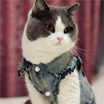 Pet Jacket Washed Denim Machine-Washable & Durable