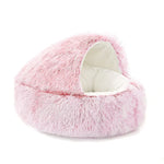 Pet Nest Bed Convertible Plush Anti-Slip Base