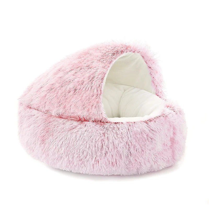 Pet Nest Bed Convertible Plush Anti-Slip Base