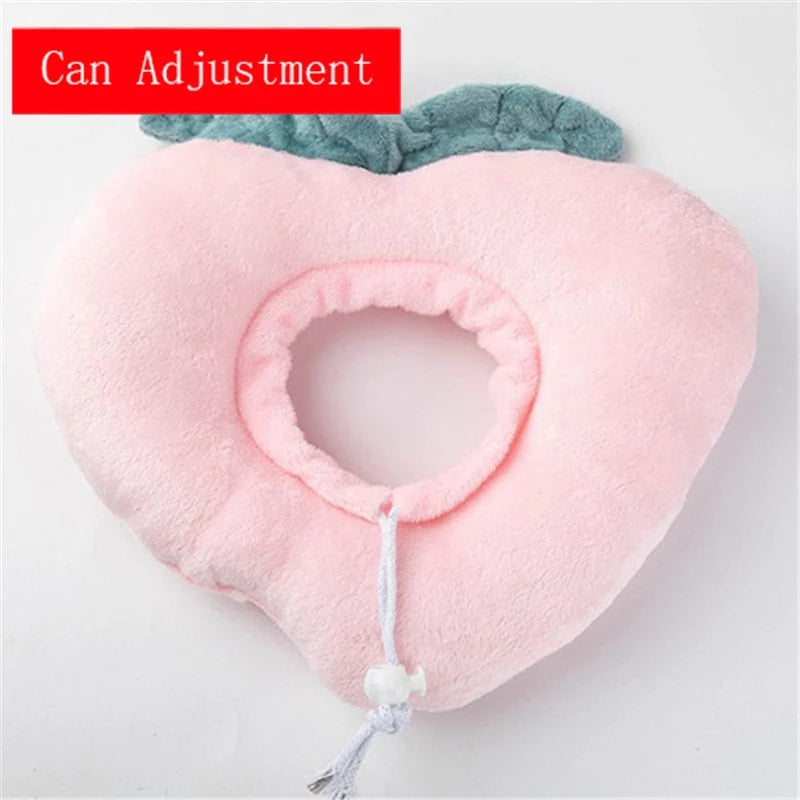 Pet Recovery Collar Soft Cotton Avocado Plush Adjustable