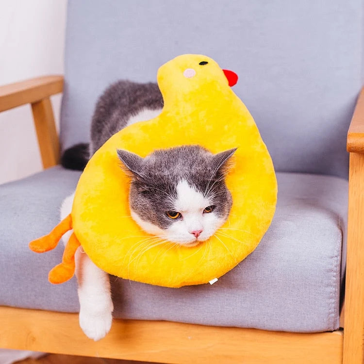 Pet Recovery Collar Soft Cotton Avocado Plush Adjustable