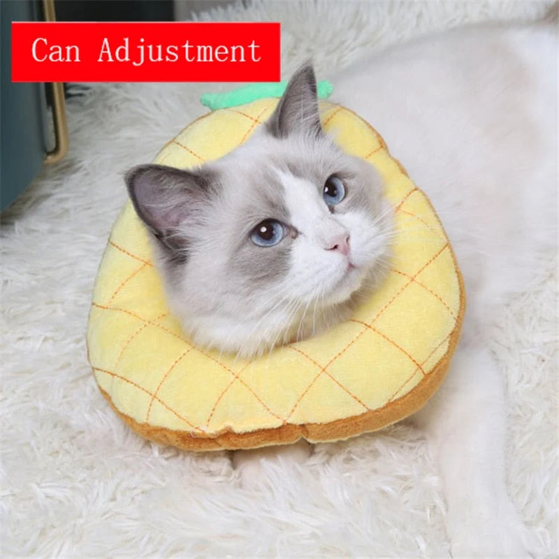 Pet Recovery Collar Soft Cotton Avocado Plush Adjustable