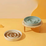 Pet Slow Feeder Bowl Ceramic Maze Dishwasher-Safe