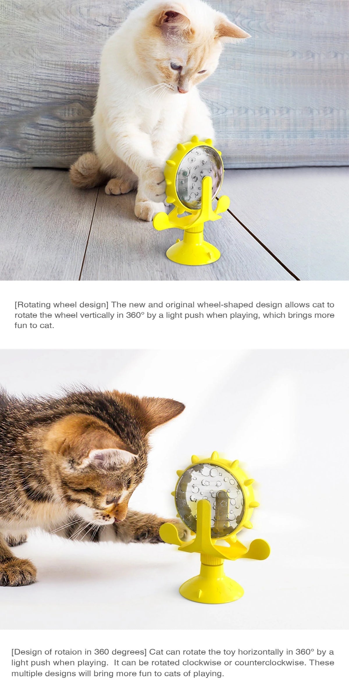 Pet Slow Feeder Toy Adjustable Rotating Suction Cup