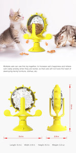 Pet Slow Feeder Toy Adjustable Rotating Suction Cup