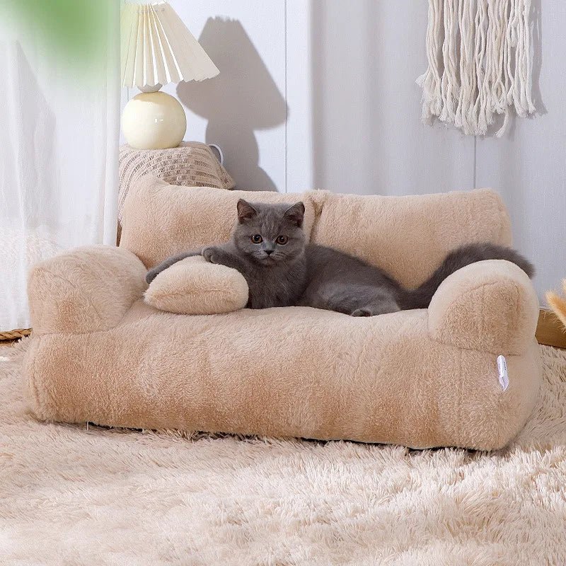 Pet Sofa Faux Fur Raised Edge Removable Washable Cover