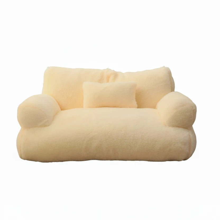 Pet Sofa Faux Fur Raised Edge Removable Washable Cover