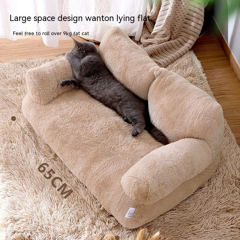 Pet Sofa Plush Cotton Waterproof Four-Season Comfort