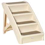 Pet Stairs 4-Step Foldable Carpeted Treads & Non-Slip Feet