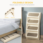 Pet Stairs Foldable 4-Step Carpeted Side Rails