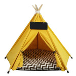 Pet Teepee Canvas With Pine Poles & Washable Cushion