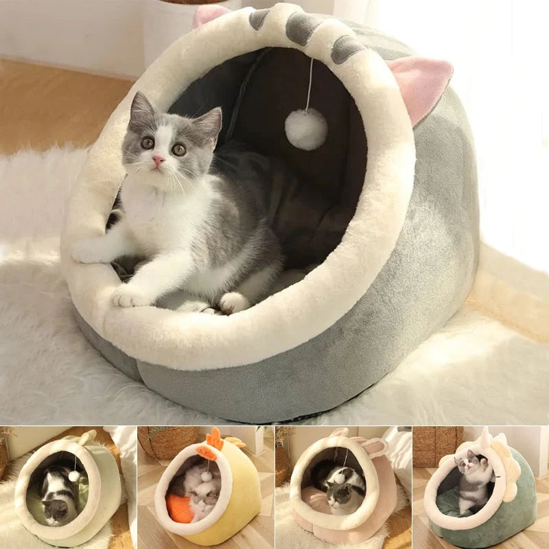 Pet Tent Bed Cave-Style Washable Cushion Non-Slip Base