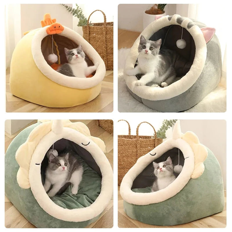 Pet Tent Bed Cave-Style Washable Cushion Non-Slip Base