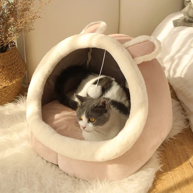Pet Tent Bed Cave-Style Washable Cushion Non-Slip Base