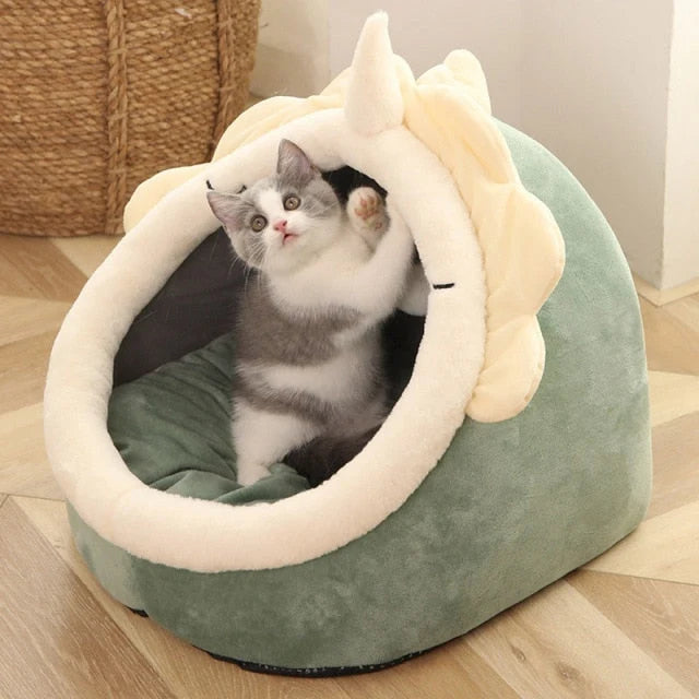 Pet Tent Bed Cave-Style Washable Cushion Non-Slip Base