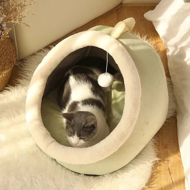 Pet Tent Bed Cave-Style Washable Cushion Non-Slip Base