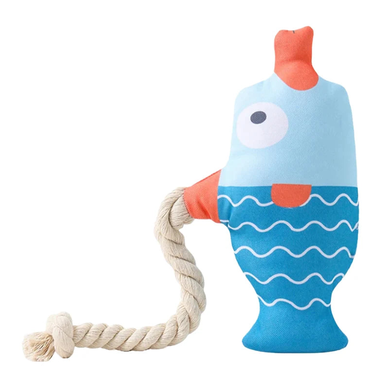 Pet Tug Toy Plush Squeaker Cotton Rope
