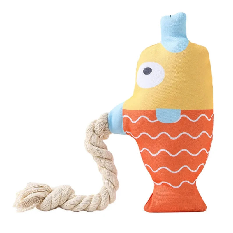 Pet Tug Toy Plush Squeaker Cotton Rope