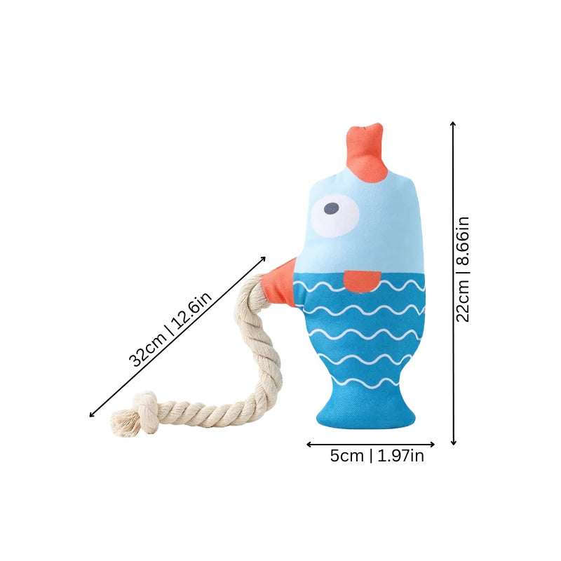 Pet Tug Toy Plush Squeaker Cotton Rope