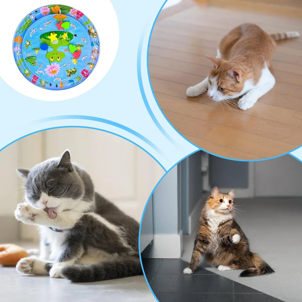 Pet Water Play Mat Interactive Water Features Easy-Clean PVC