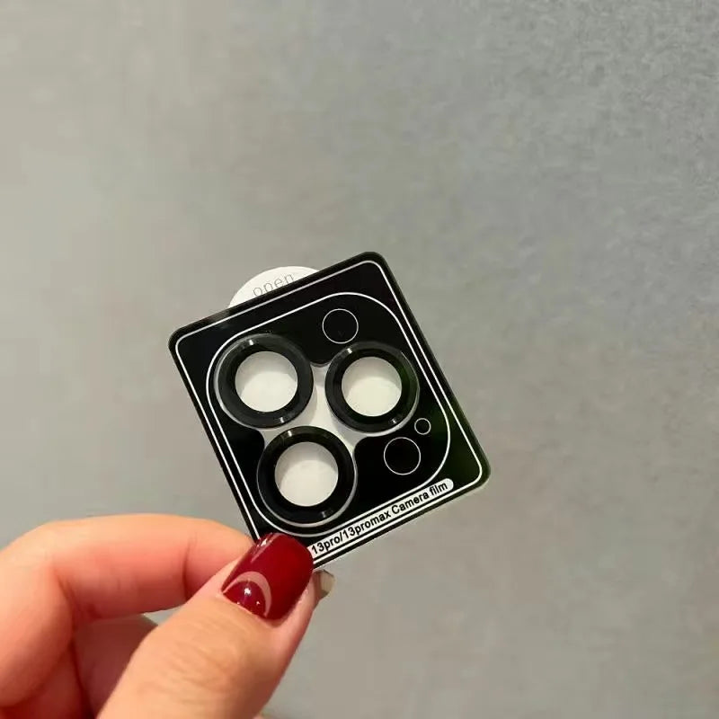 Phone Camera Lens Protector Tempered Glass Metal Frame