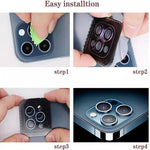 Phone Camera Lens Protector Tempered Glass Metal Frame