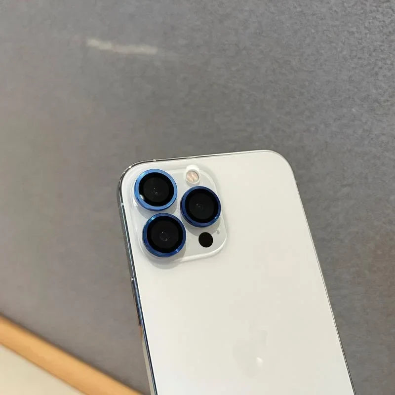 Phone Camera Lens Protector Tempered Glass Metal Frame