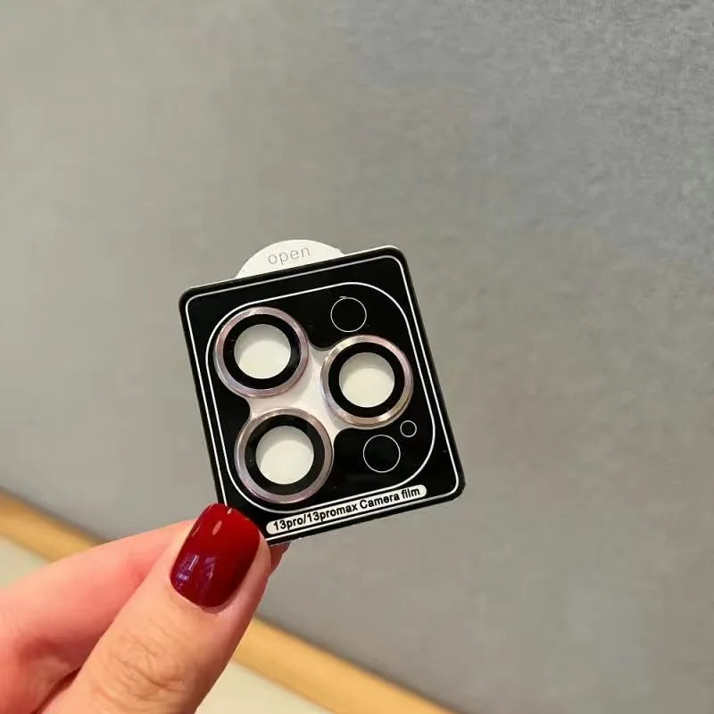 Phone Camera Lens Protector Tempered Glass Metal Frame