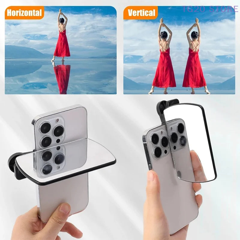 Phone Camera Mirror Clip Adjustable Portable Reflector