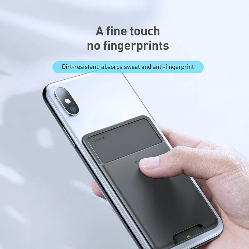 Phone Card Holder Silicone Adhesive Bottom-Access Slot