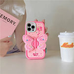 Phone Case 3D Butterfly Shockproof Built-In Kickstand