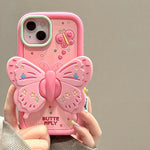 Phone Case 3D Butterfly Shockproof Built-In Kickstand