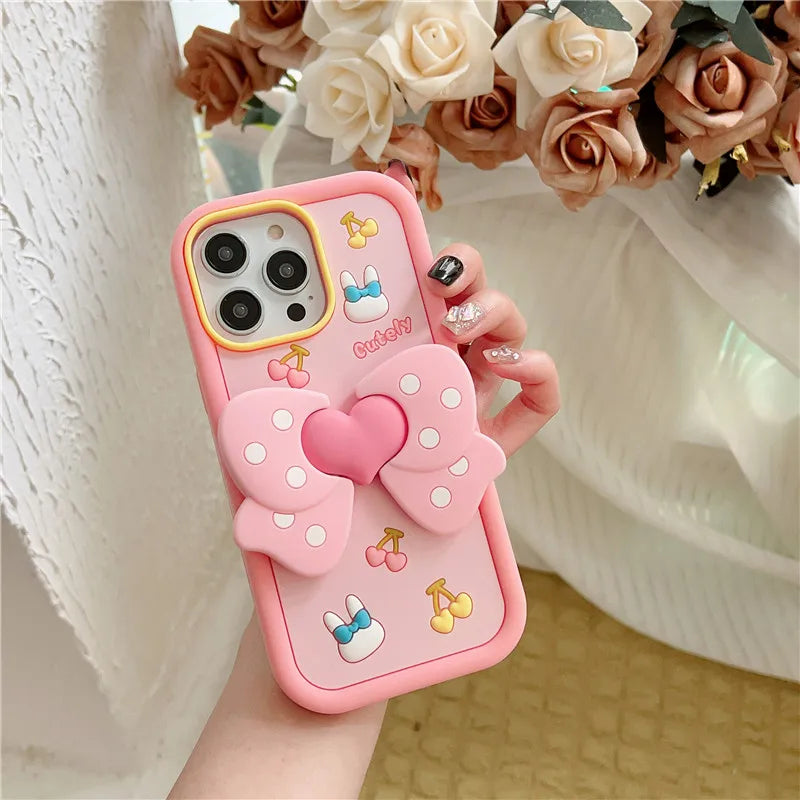 Phone Case 3D Butterfly Shockproof Built-In Kickstand