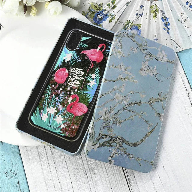 Phone Case 3D Liquid Quicksand Shock-Resistant TPU & PC