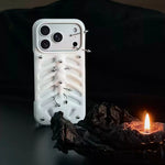 Phone Case 3D-Printed Ribcage Design Metallic Piercing Details Slim Fit