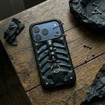 Phone Case 3D-Printed Ribcage Design Metallic Piercing Details Slim Fit