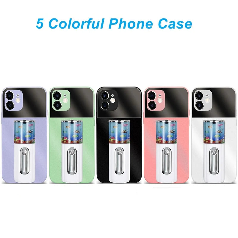 Phone Case Built-In Humidifier & Makeup Mirror