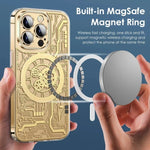 Phone Case Clear Geometric Magnetic Wireless Charging Compatible