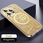 Phone Case Clear Geometric Magnetic Wireless Charging Compatible