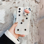 Phone Case Clear Silicone 3D Cow Shockproof