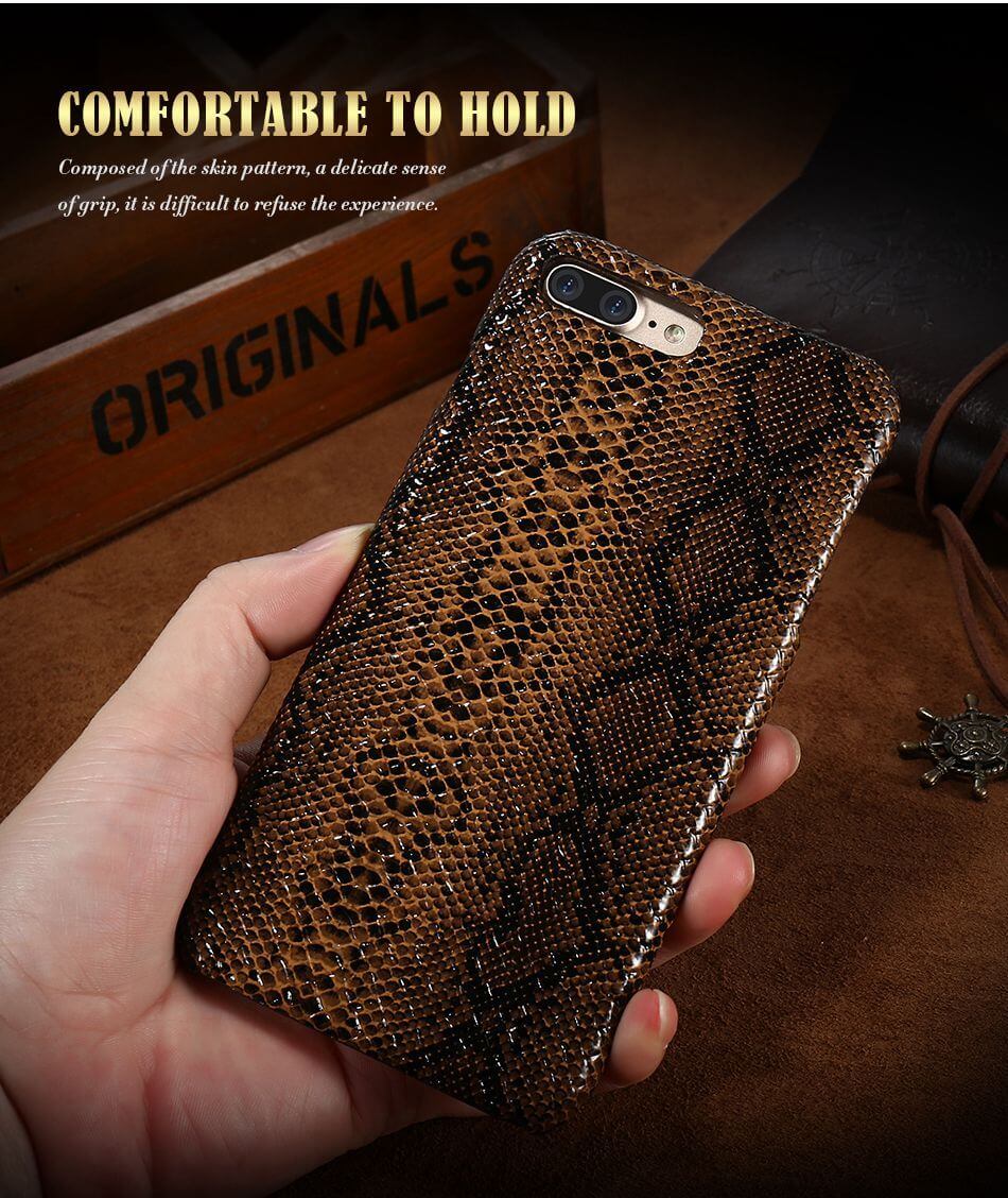 Phone Case Crocodile & Snake Pattern Slim PU Leather Dirt-Resistant