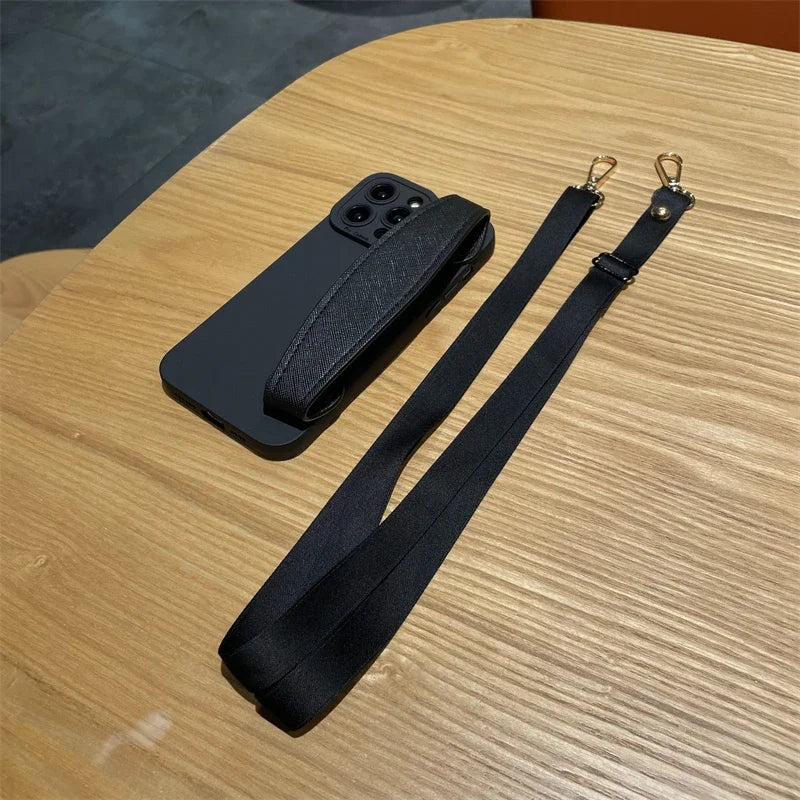 Phone Case Detachable Crossbody & Wrist Strap Water-Resistant Protection