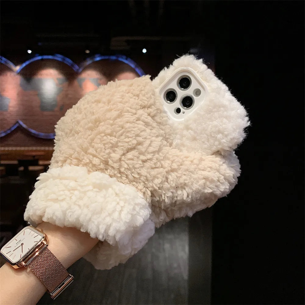 Phone Case Faux Fur Full-Coverage Scratch Protection