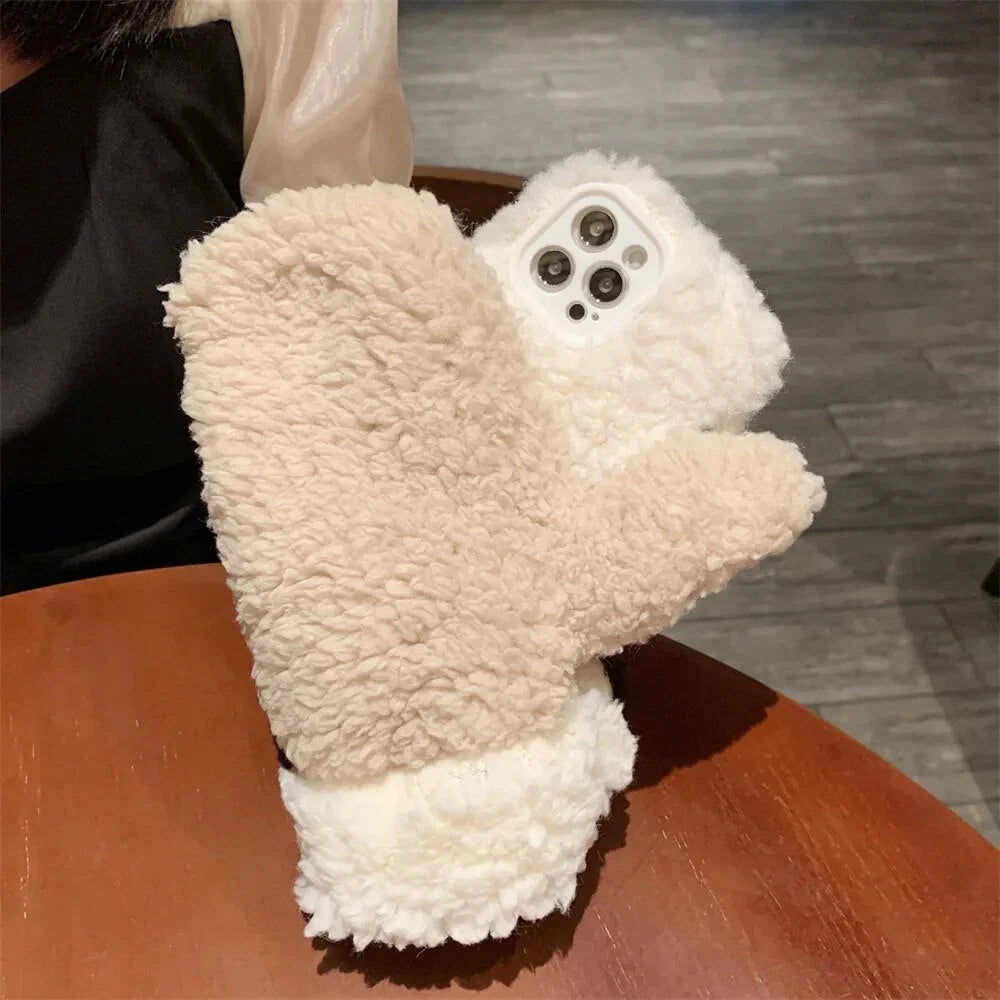 Phone Case Faux Fur Full-Coverage Scratch Protection