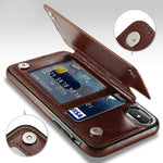 Phone Case Faux Leather 3 Card Slots Multi-Angle Stand