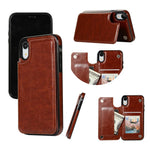 Phone Case Faux Leather 3 Card Slots Multi-Angle Stand