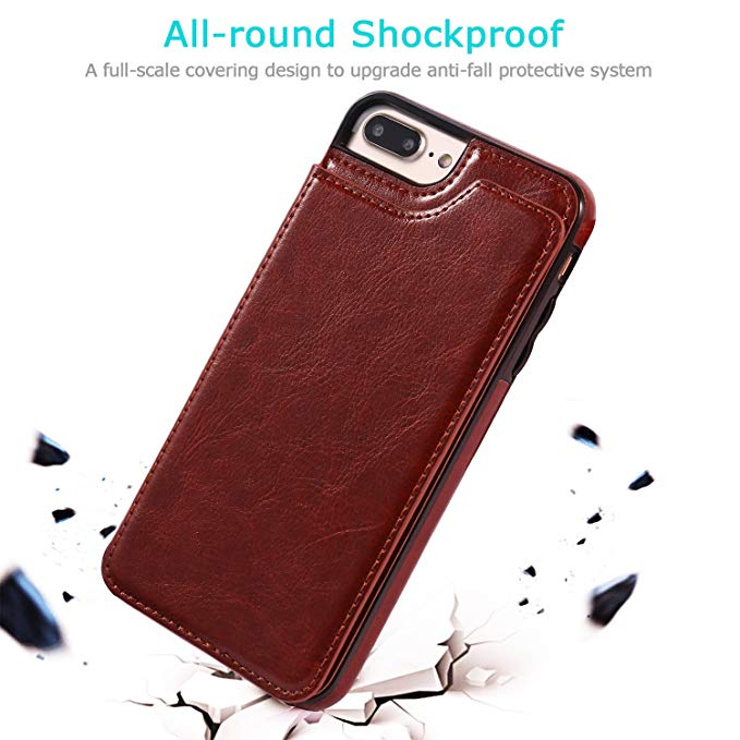 Phone Case Faux Leather 3 Card Slots Multi-Angle Stand