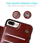 Phone Case Faux Leather 3 Card Slots Multi-Angle Stand