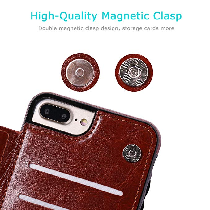 Phone Case Faux Leather 3 Card Slots Multi-Angle Stand